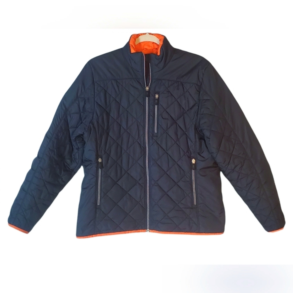 LANDS' END Women's dark navy blue quilted field jacket size medium 10-12